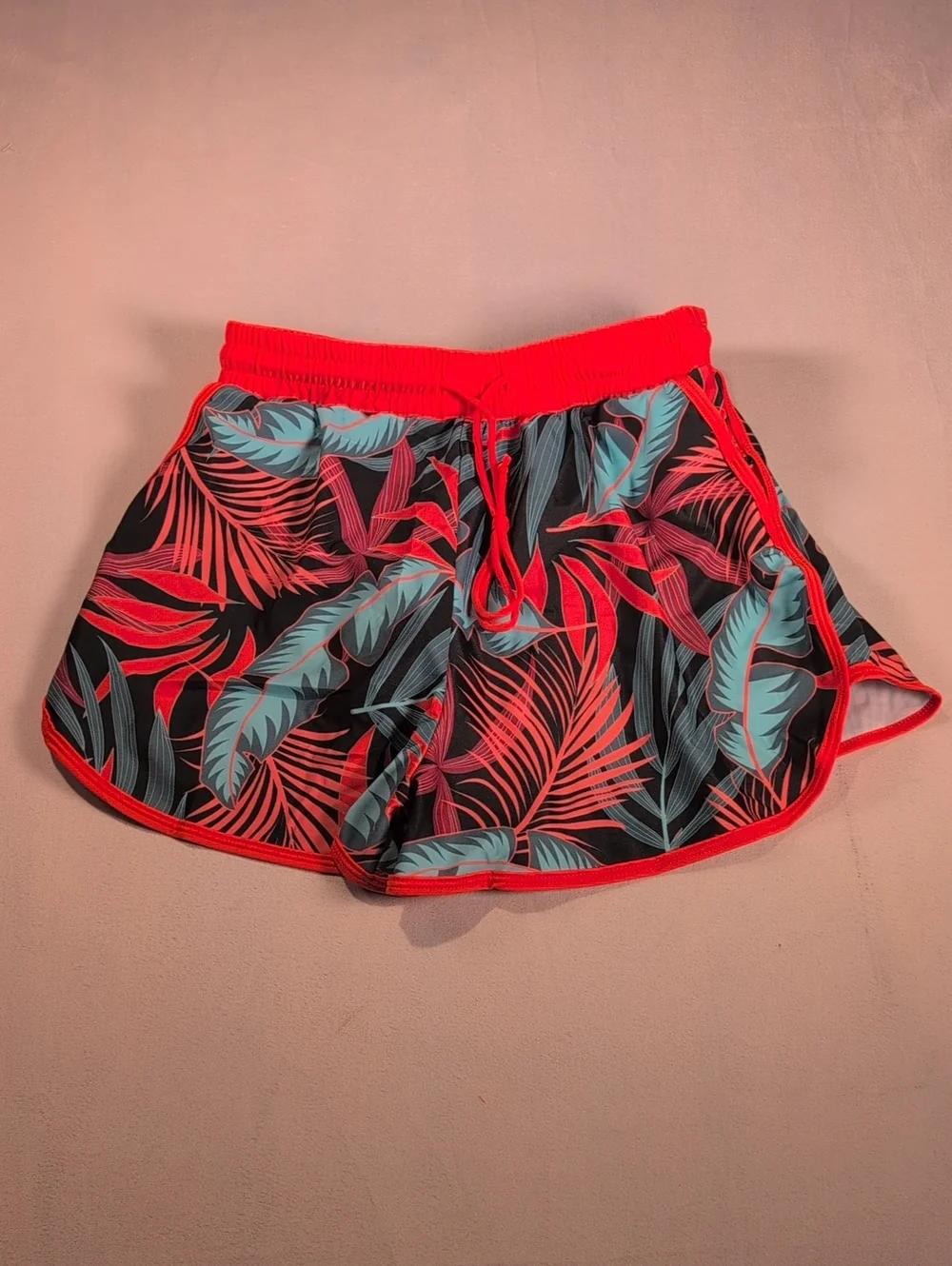 Summer Mae Orange Leafy Print 2 Piece Tankini with Shorts Size 6-8